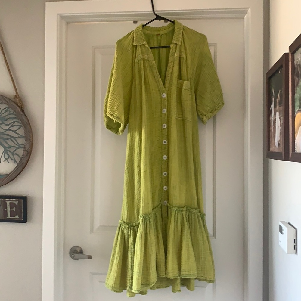 Maxi Dress- Free People - Lime Green